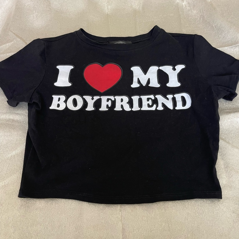 Juniors Black Shirt with Heart Design